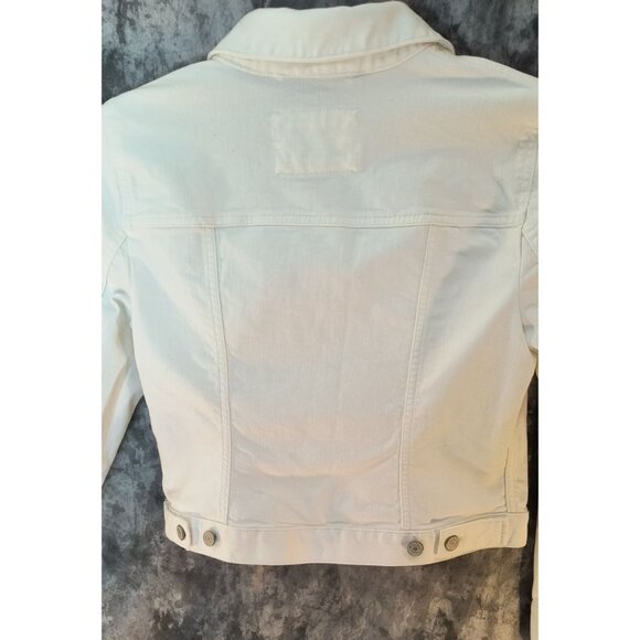 Banana Republic White Denim Jacket Womens S - Picture 3 of 6